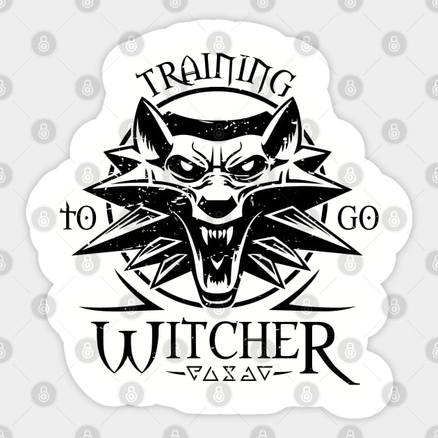 Training to go Witcher Sticker by skilfulstarship